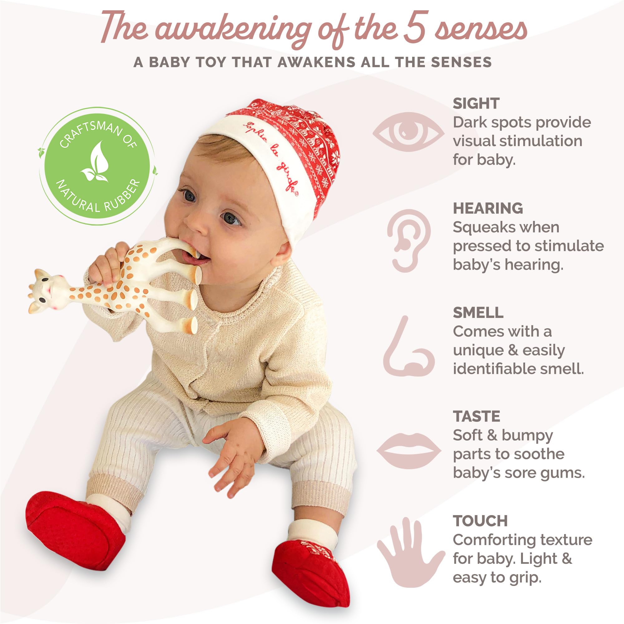 Sophie la girafe socks keep tiny feet warm in winter