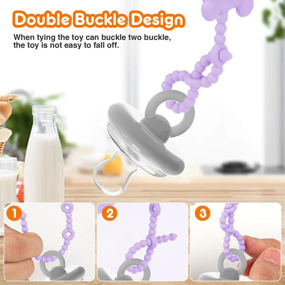 Sopkdey pacifier clip strap secures a pacifier quickly