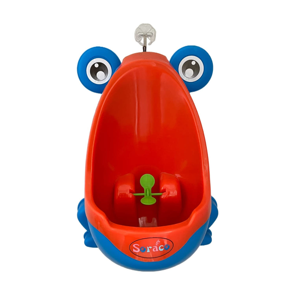 Soraco frog potty urinal with spinning target engages toddlers during potty training