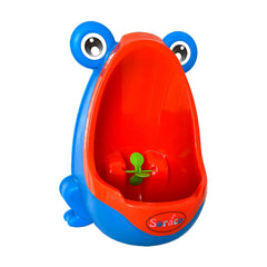 Soraco frog potty urinal in blue, kid-friendly design supports learning to stand to pee