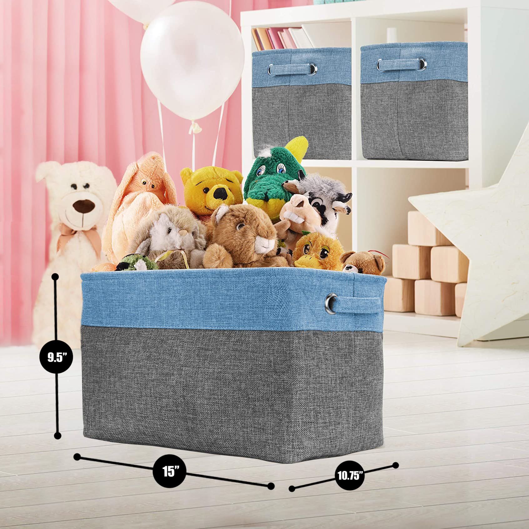 Sorbus Cubby aqua bin ideal for toy storage and clutter-free playrooms