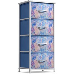 Sorbus dresser storage tower with 4-drawer tie-dye, ideal for decluttering bedrooms