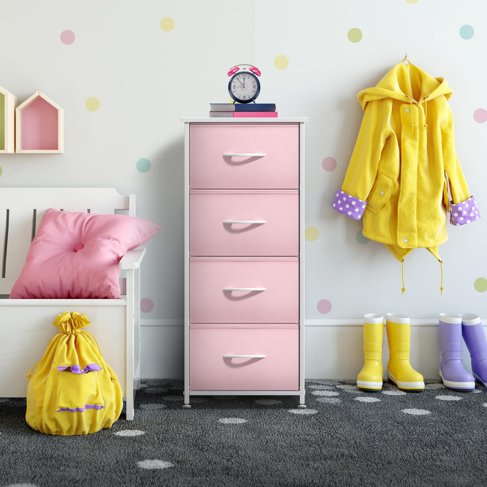 Sorbus Dresser Storage Tower kid-friendly design keeps toys and clothes organized