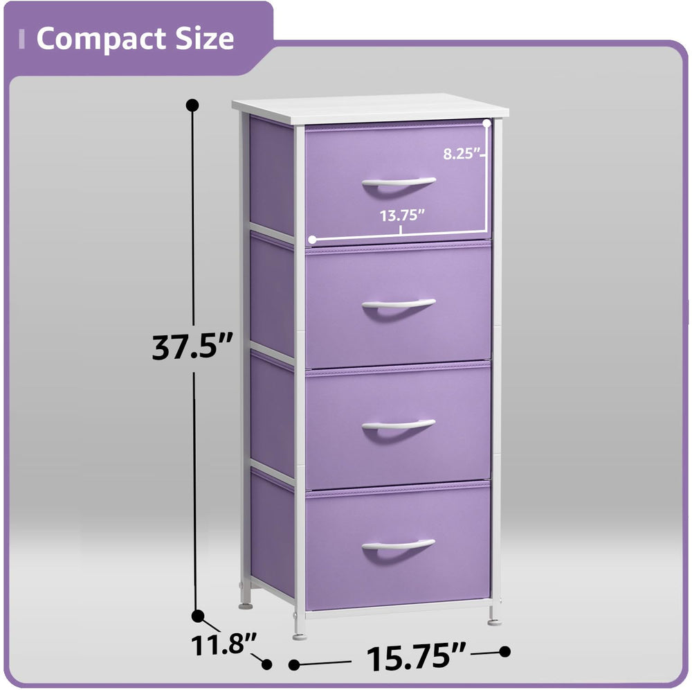 Sorbus pastel purple fabric drawers brighten kids' room storage