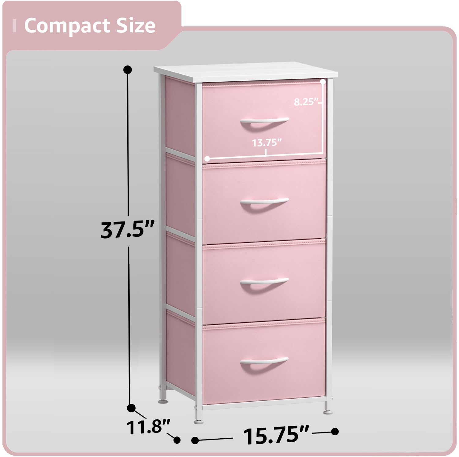 Sorbus Dresser Storage Tower steel frame ensures durable daily bedroom use