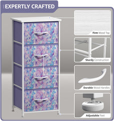 Sorbus dresser storage tower tie-dye design adds colorful room style