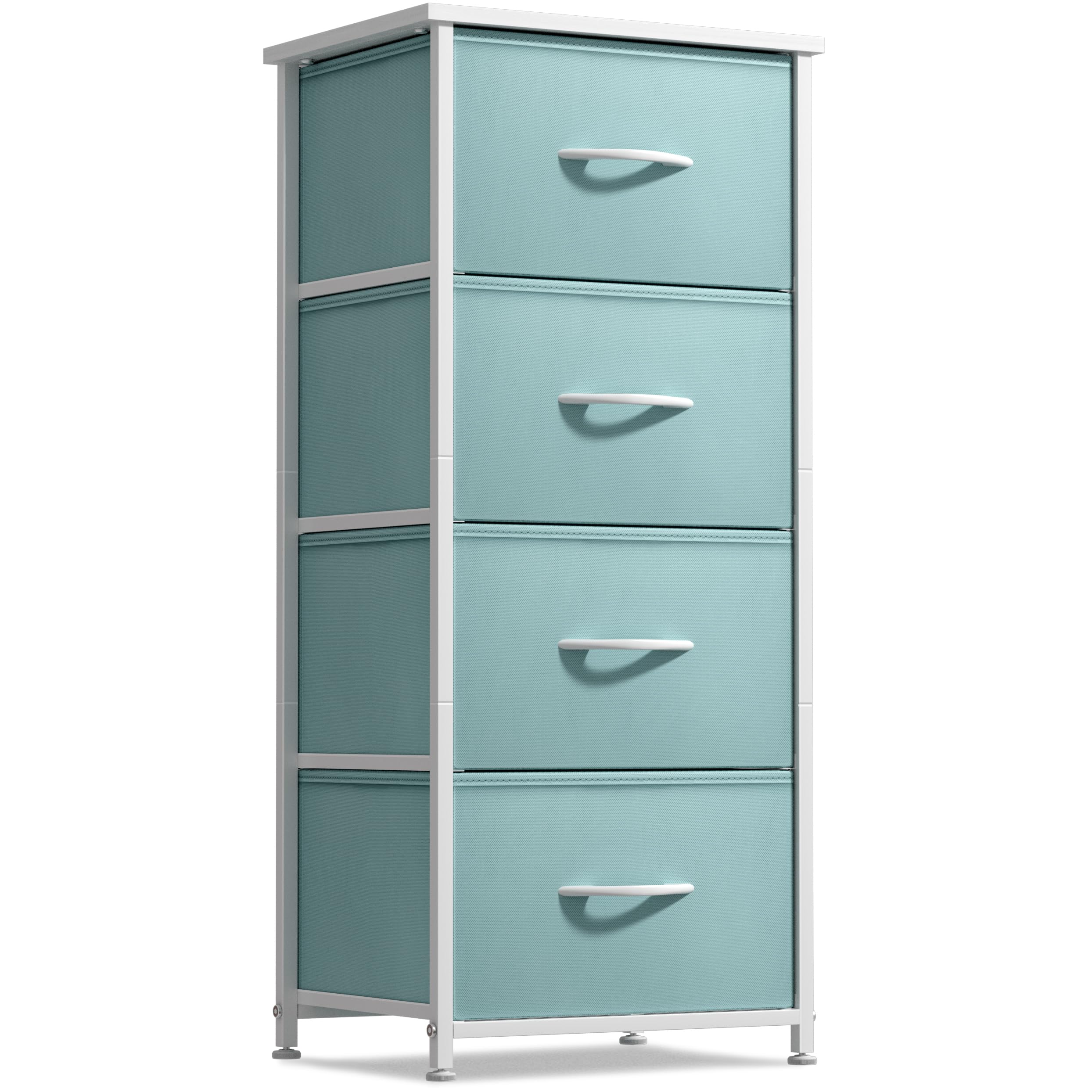 Sorbus Dresser Storage Tower with wood top – perfect for bedside lamp and display.
