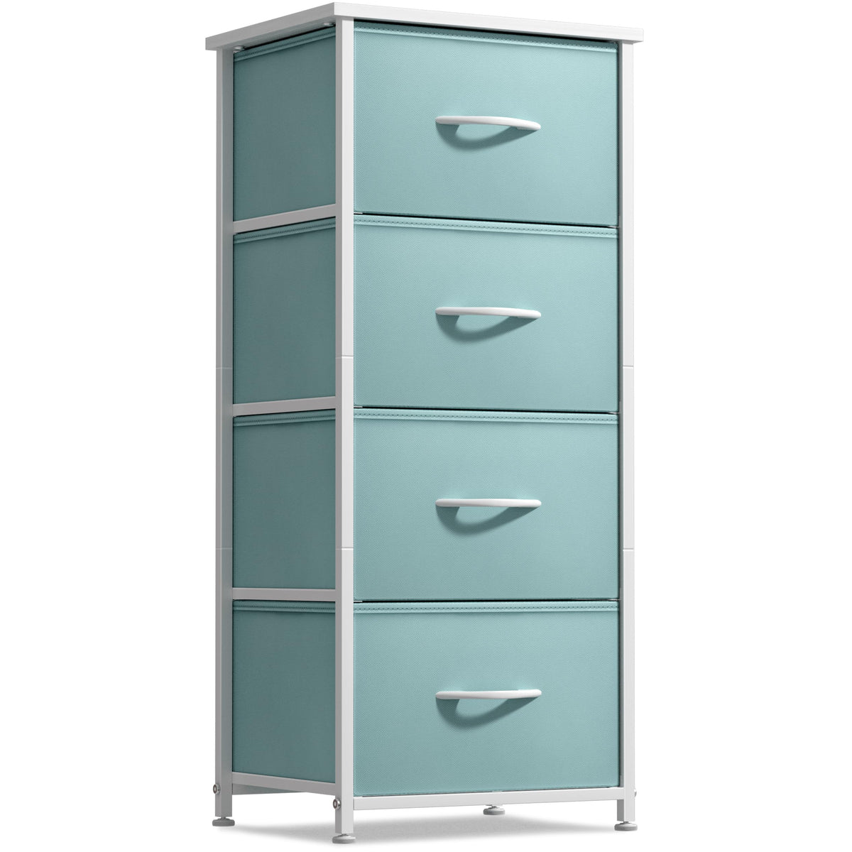 Sorbus Dresser Storage Tower with wood top – perfect for bedside lamp and display.