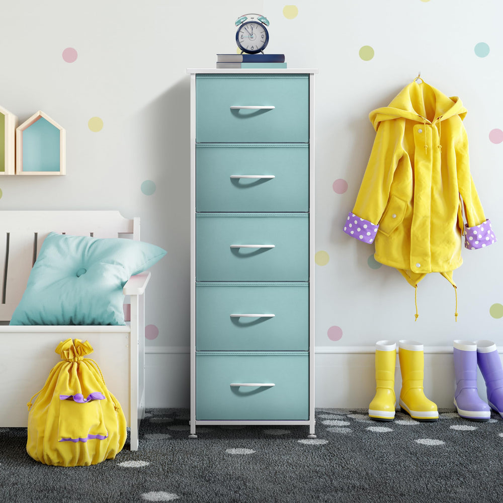 Sorbus Fabric Dresser Aqua assembly and easy setup in minutes.
