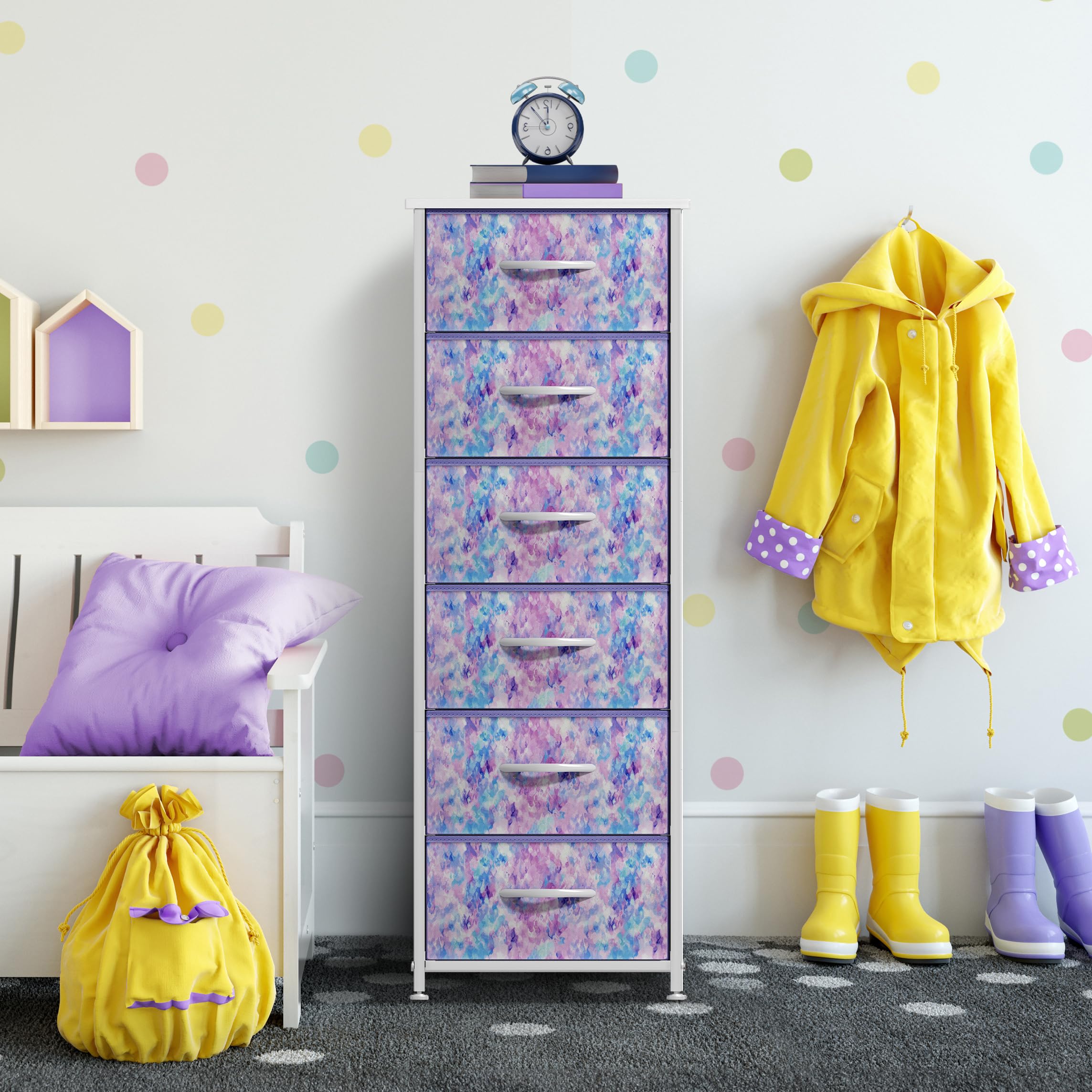 Sorbus Fabric Dresser includes hardware for quick assembly and setup.