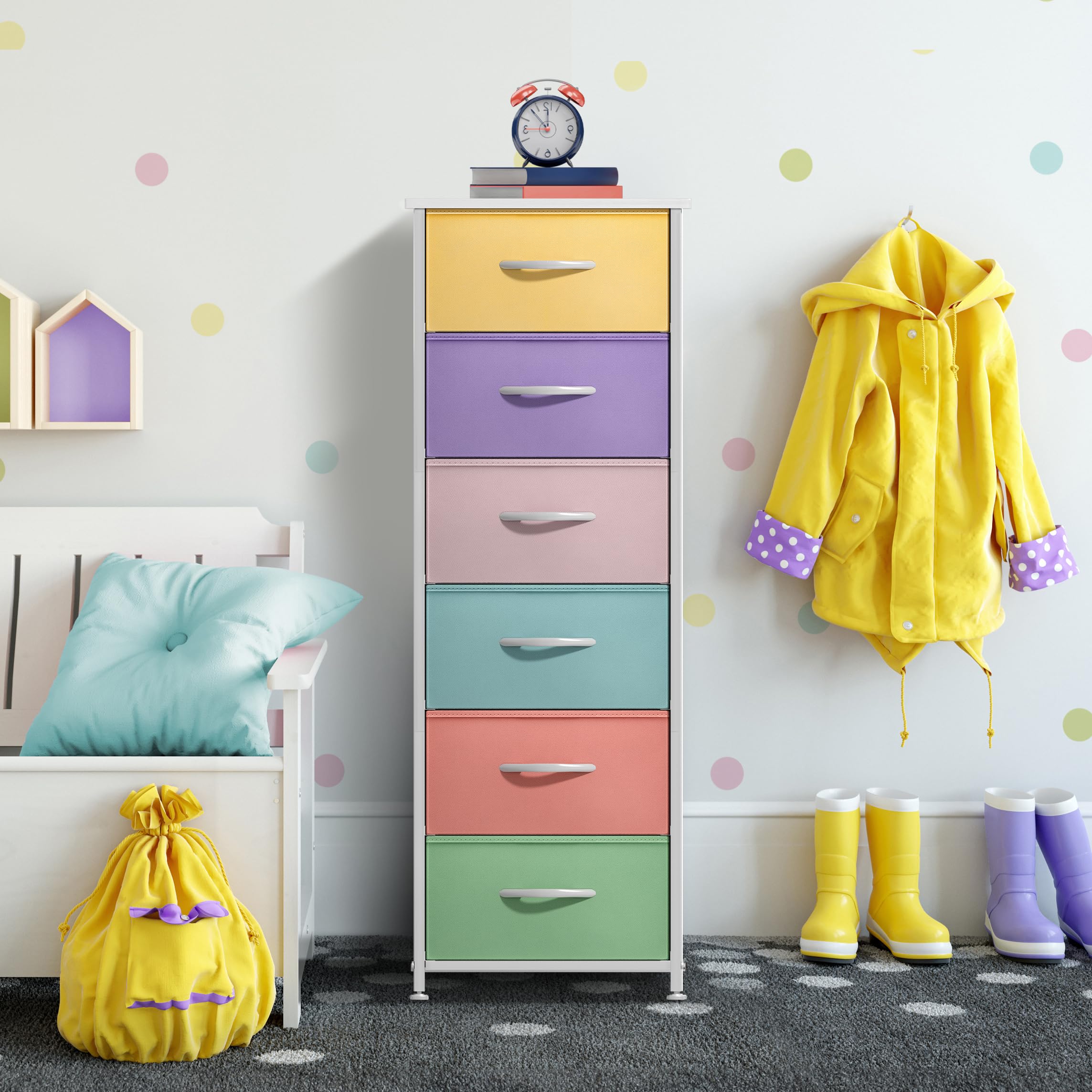 Sorbus fabric dresser fabric bins offering soft storage access