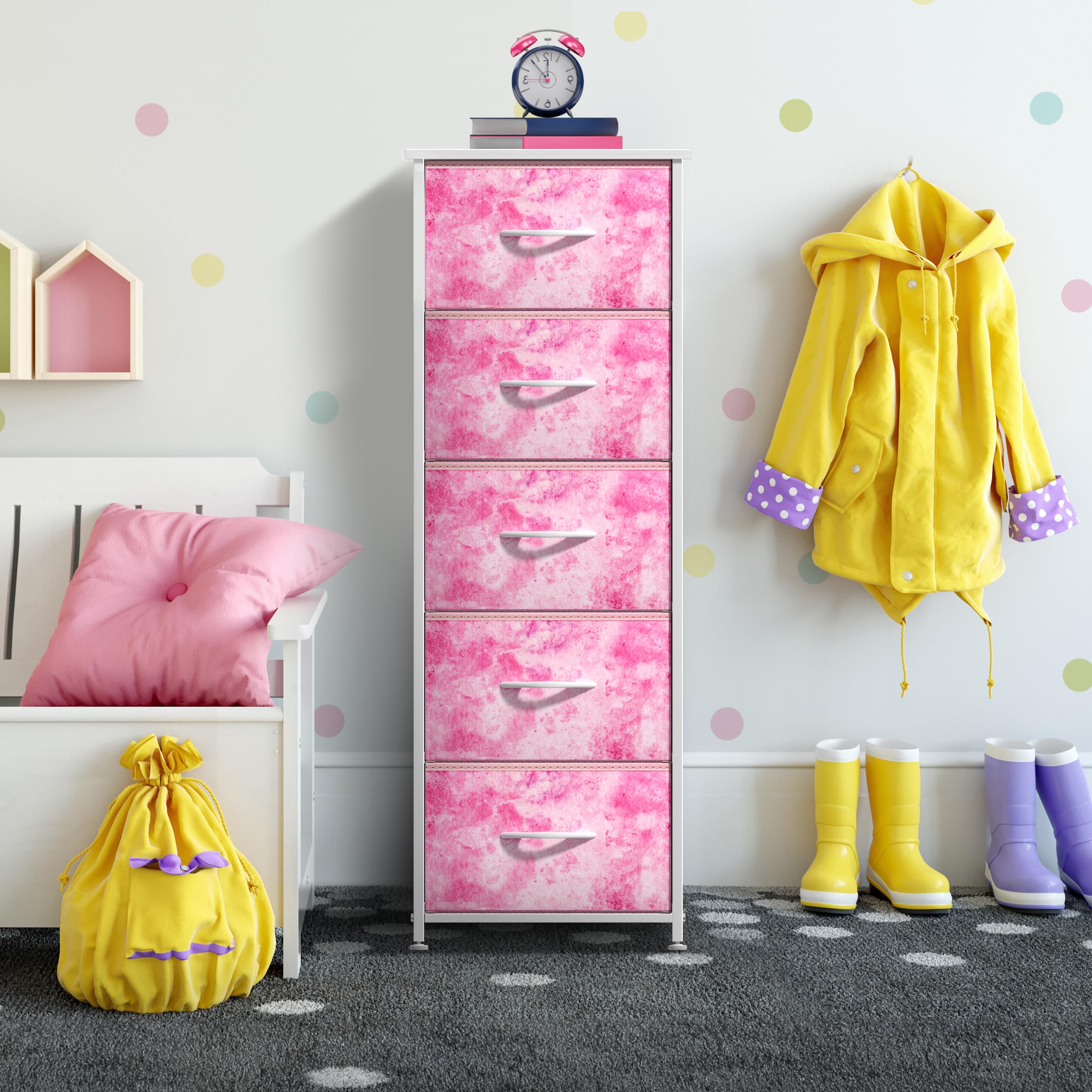 Sorbus fabric dresser kid friendly front view ideal for nursery and playroom organization