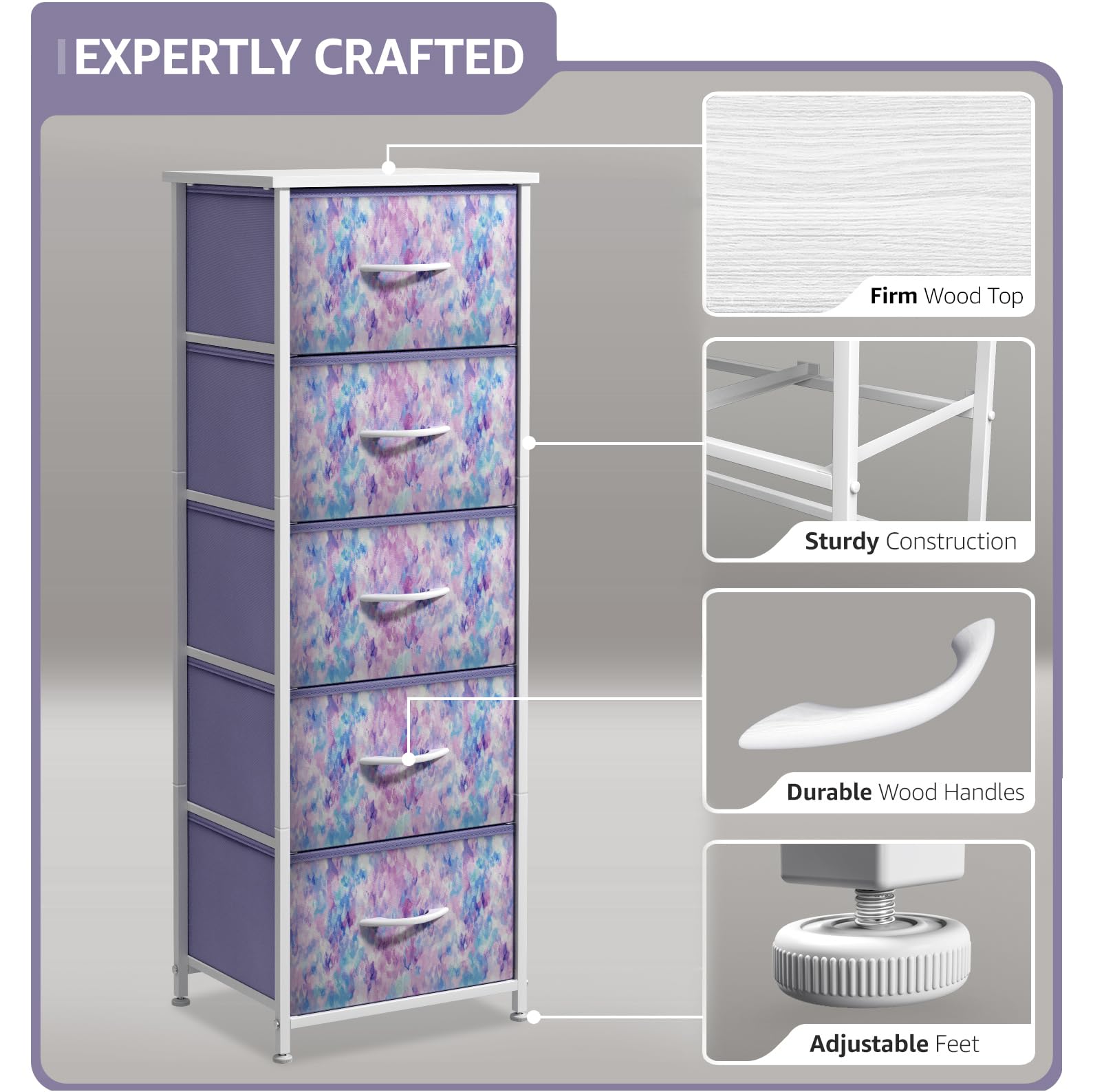 Sorbus fabric dresser suits nursery, playroom, or teen bedrooms