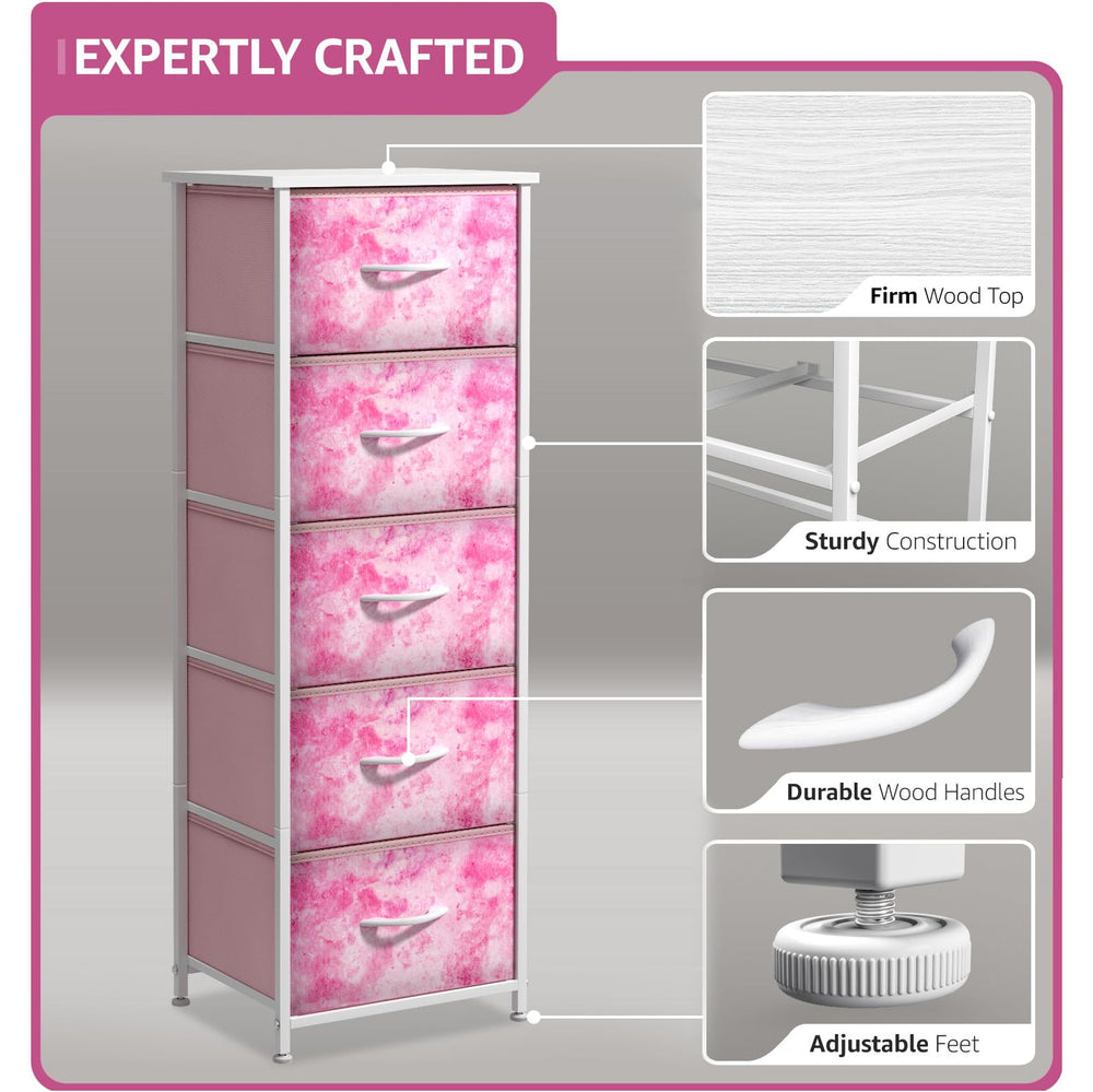 Sorbus fabric dresser steel frame tall storage tower keeps closet organized