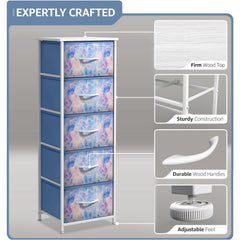 Sorbus fabric dresser steel-frame design supports durable, lightweight organization in any room.