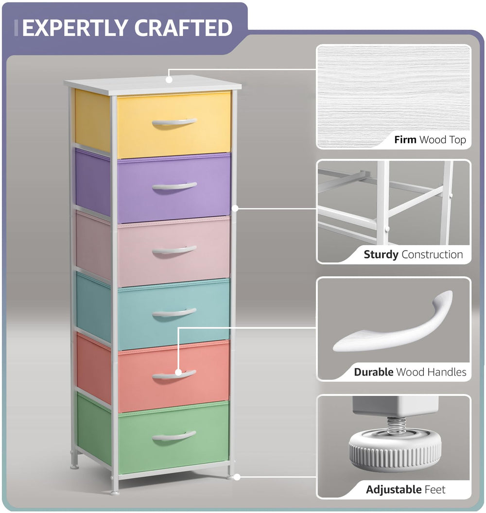 Sorbus fabric dresser steel frame provides sturdy support