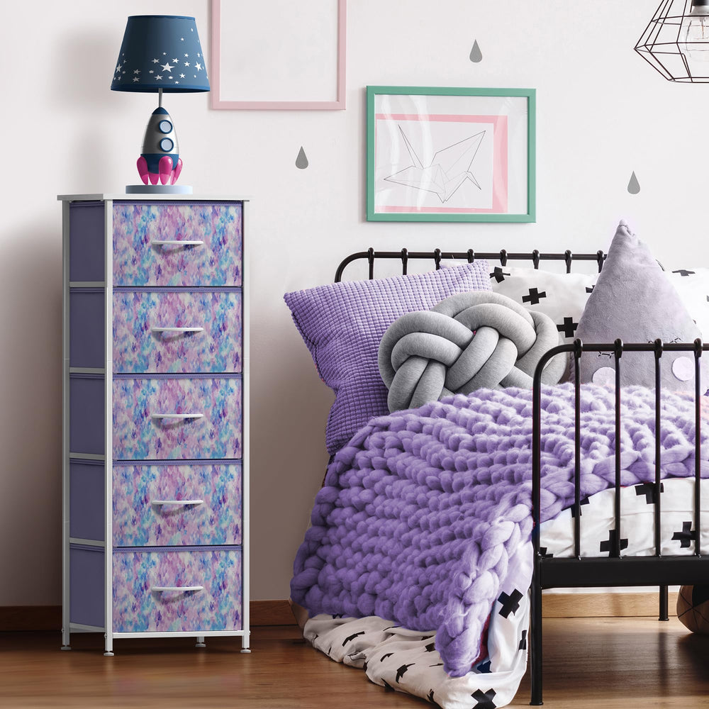 Sorbus dresser top wood surface provides sturdy display for lamps and decor