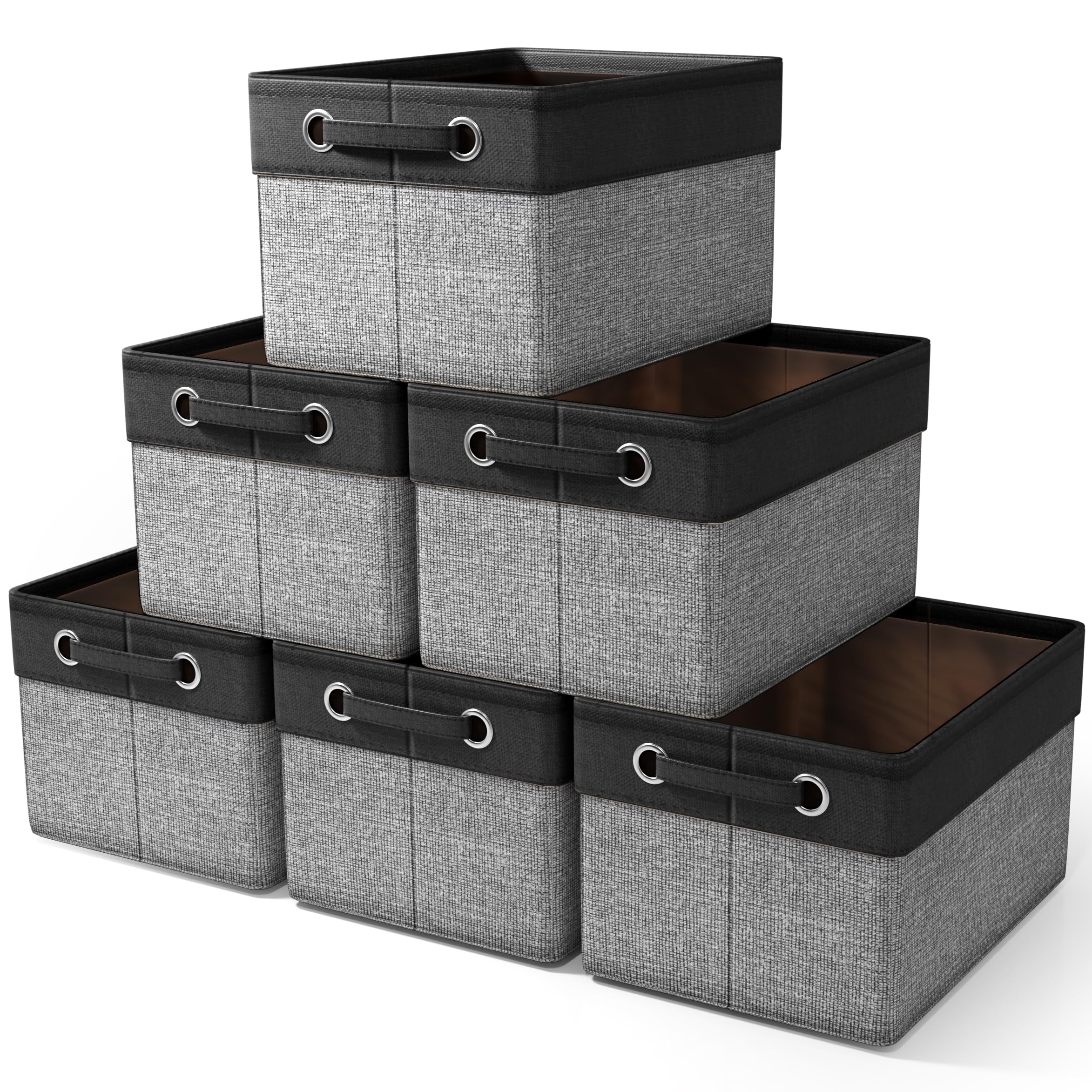 Sorbus fabric storage bin 15inch side view ideal for tidy shelves.