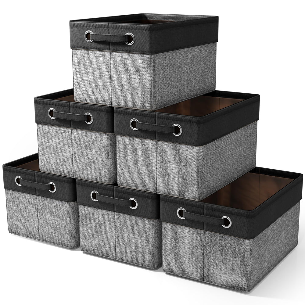 Sorbus fabric storage bin 15inch side view ideal for tidy shelves.