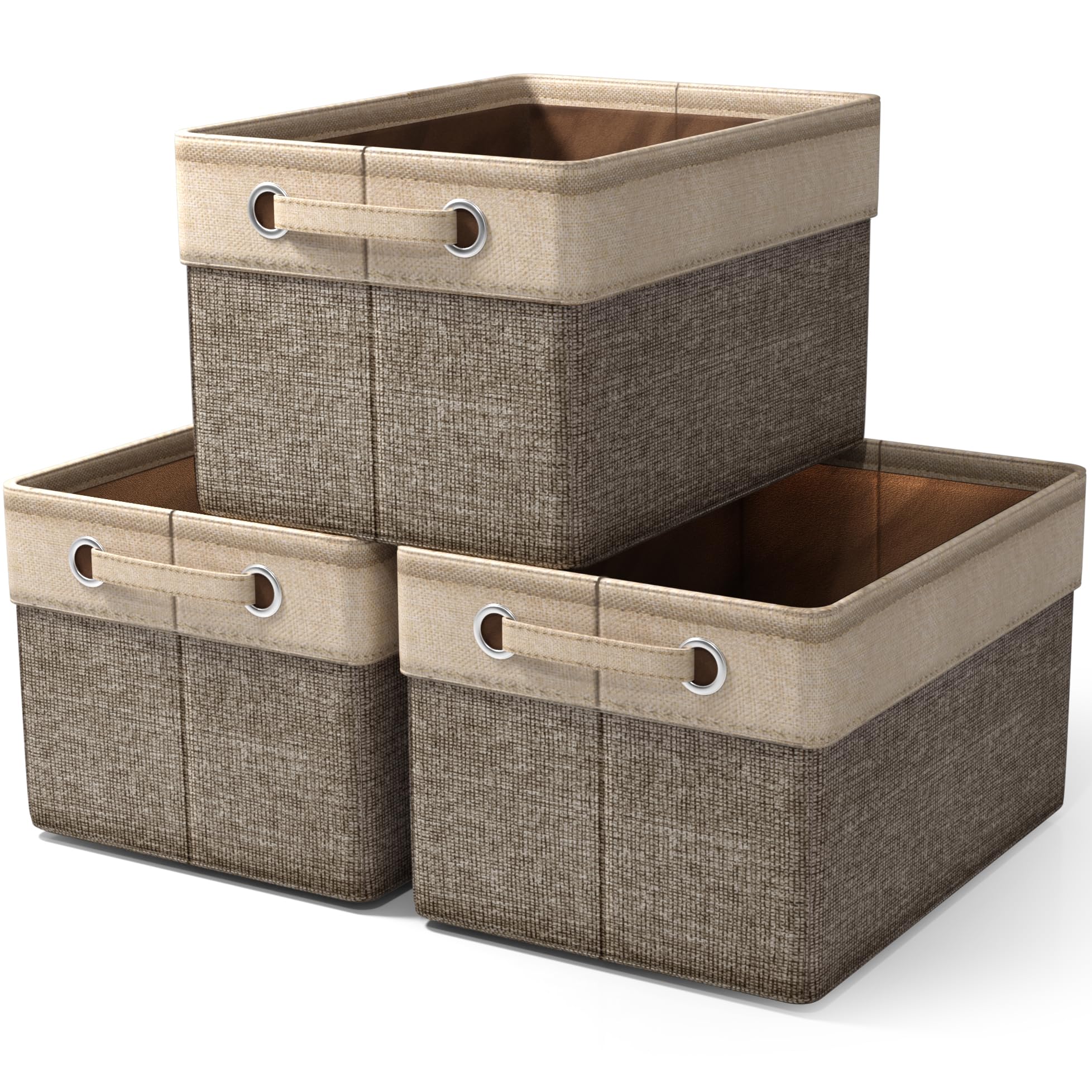Sorbus fabric storage cube, 15-inch brown, ideal for organizing books and toys.