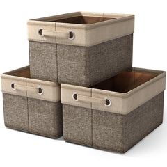 Sorbus fabric storage cube, 15-inch brown, ideal for organizing books and toys.