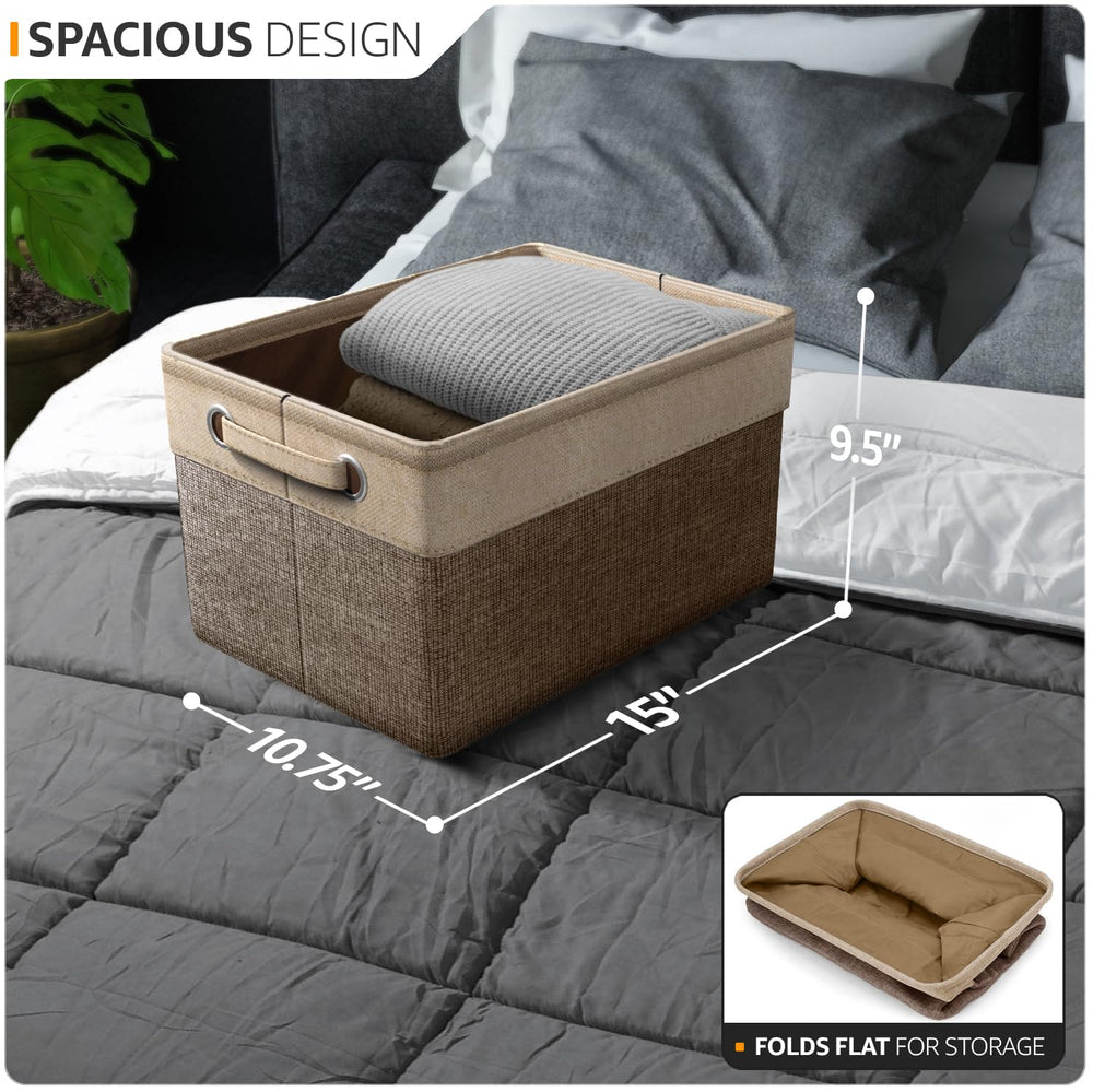 Sorbus fabric storage cube with dual handles, easy transport.