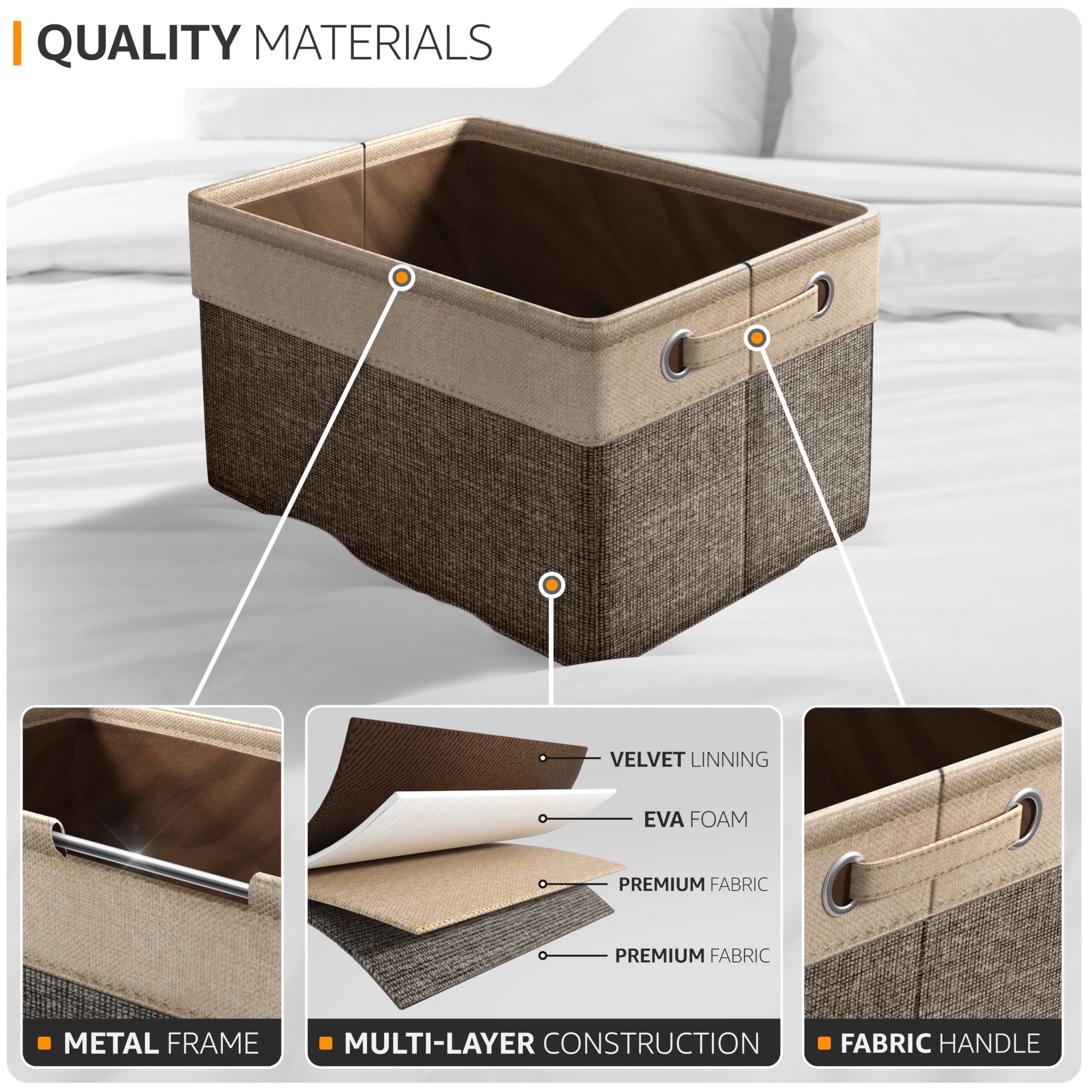 Sorbus linen-lined interior cube, sturdy for heavier items.