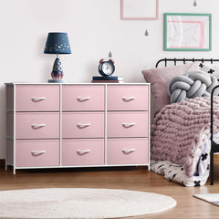 Sorbus Kids Dresser with 9 fabric drawers for easy clothes storage