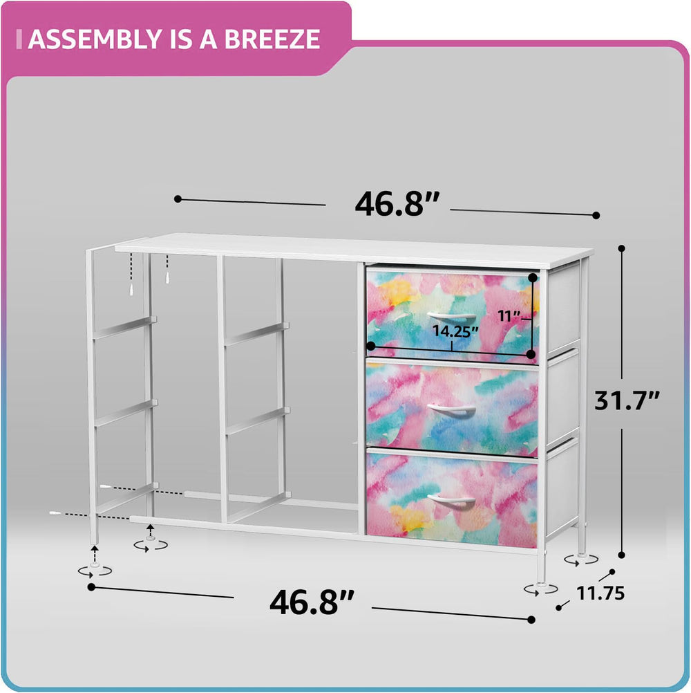 Sorbus Kids Dresser nine-drawer organizer keeps clothing and toys tidy.