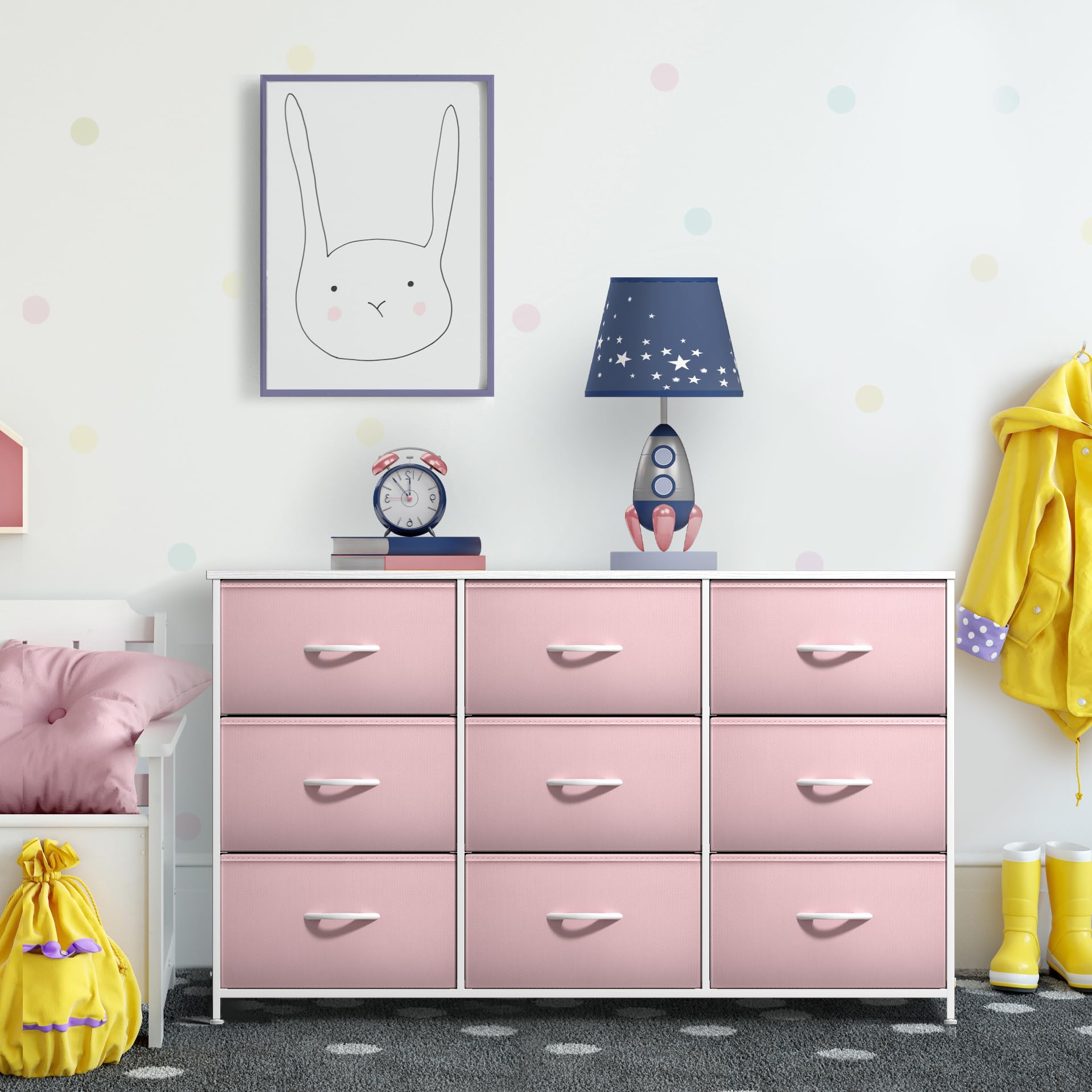 Sorbus organizer dresser is portable and easy to move between spaces