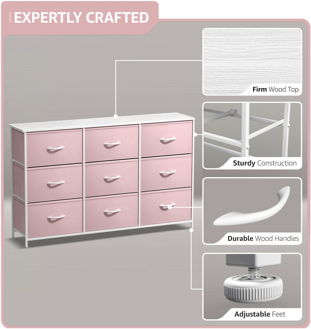 Sorbus Dresser removable drawers fold flat for compact storage