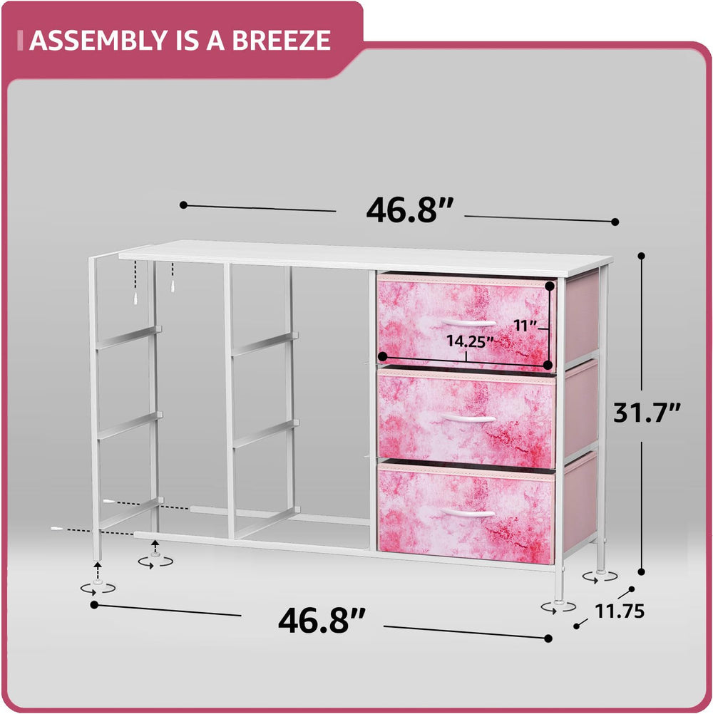 Sorbus Kids Dresser steel frame provides sturdy structure for kid's room storage