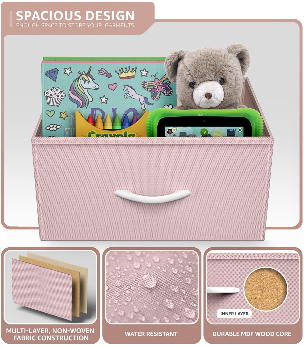 Sorbus Kids Dresser steel frame and wood top for durability and style
