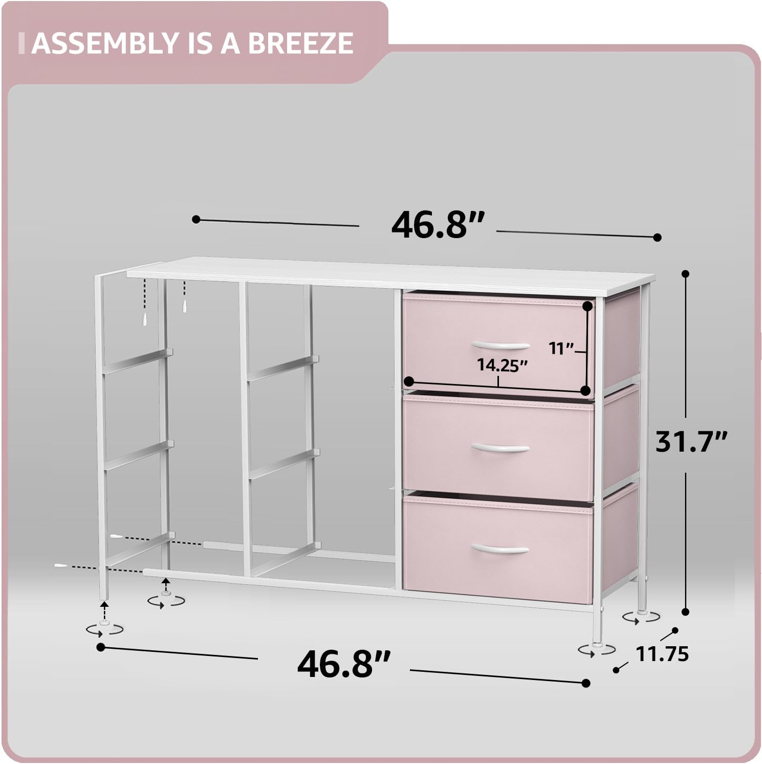 Sorbus Dresser fabric drawers store toys and blankets in kids' rooms