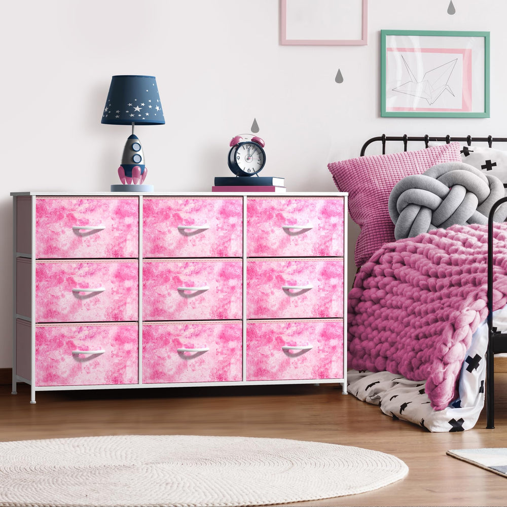 Sorbus Kids Dresser wood top surface ideal for display lamps, books, or decor