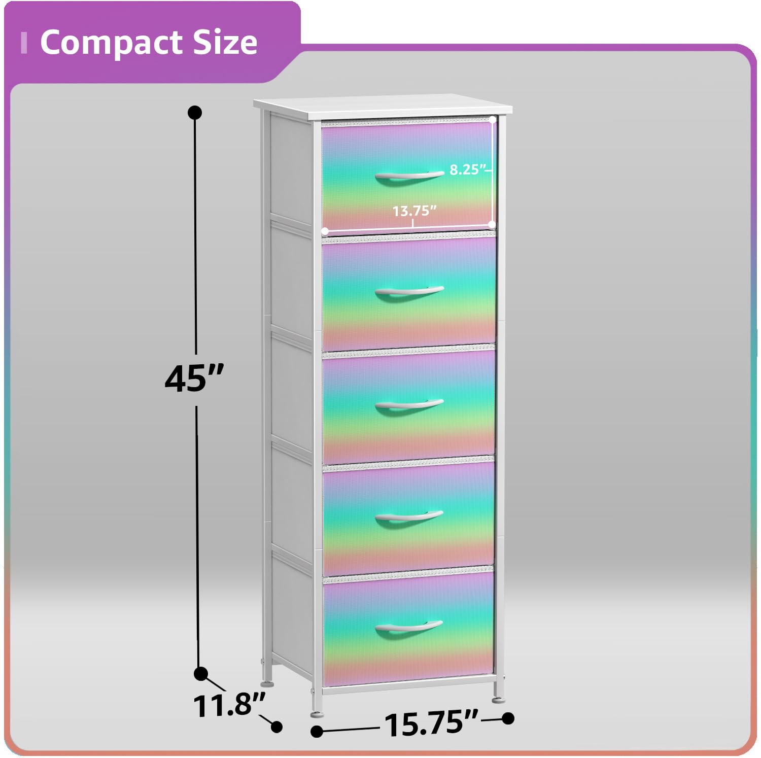 Sorbus Kids Dresser wood top offers a flat display and easy surface
