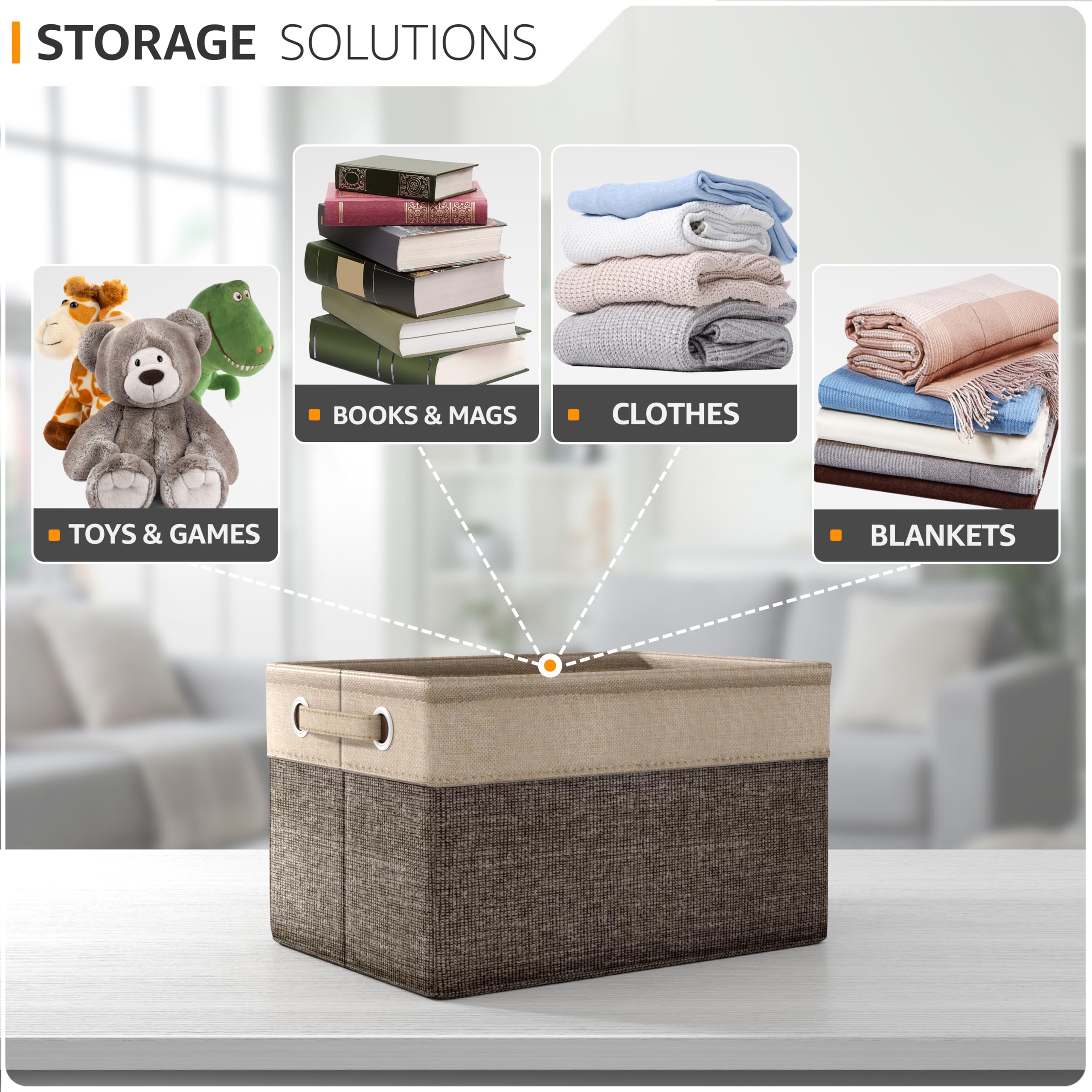 Sorbus linen bin with interior lining for durable bathroom storage.