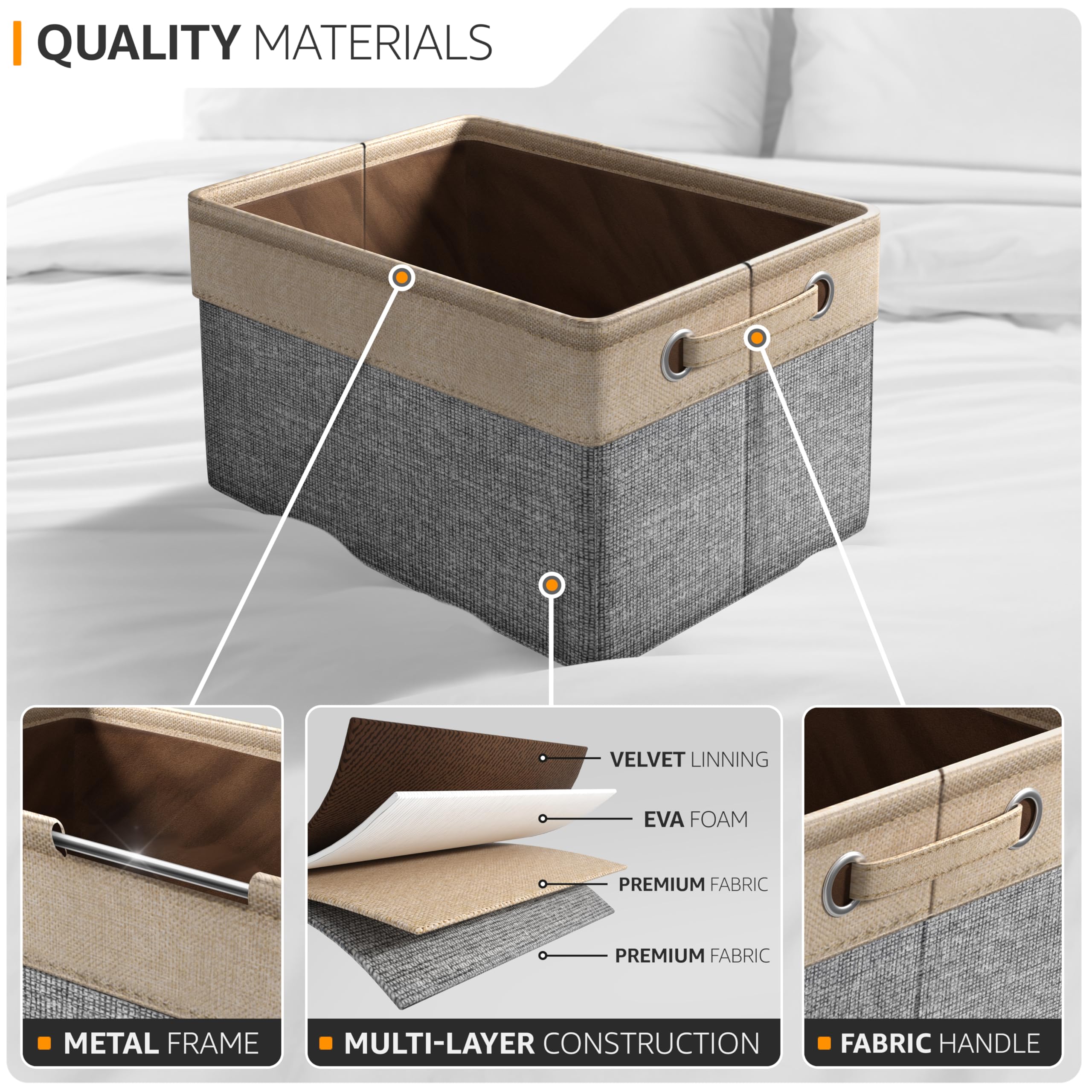 Sorbus linen-interior baskets protect delicate items while staying soft to touch.