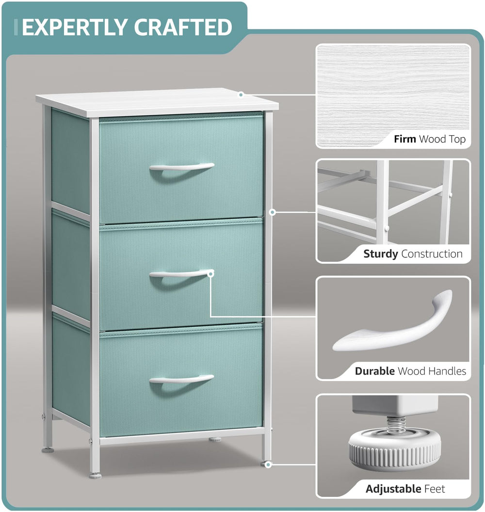 Sorbus aqua storage drawer closed to conceal clutter neatly
