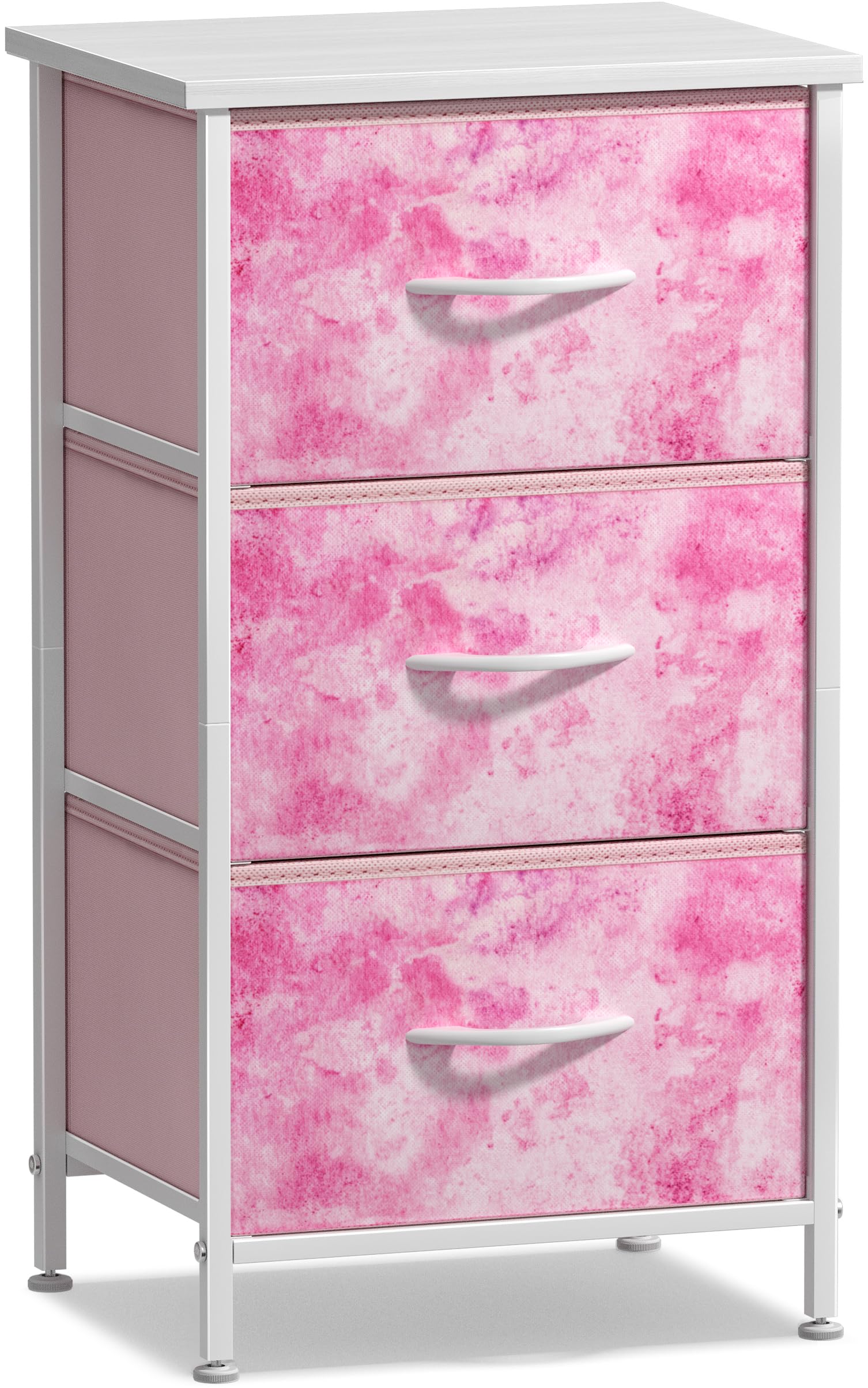 Sorbus nightstand folds drawers for compact storage when not in use.