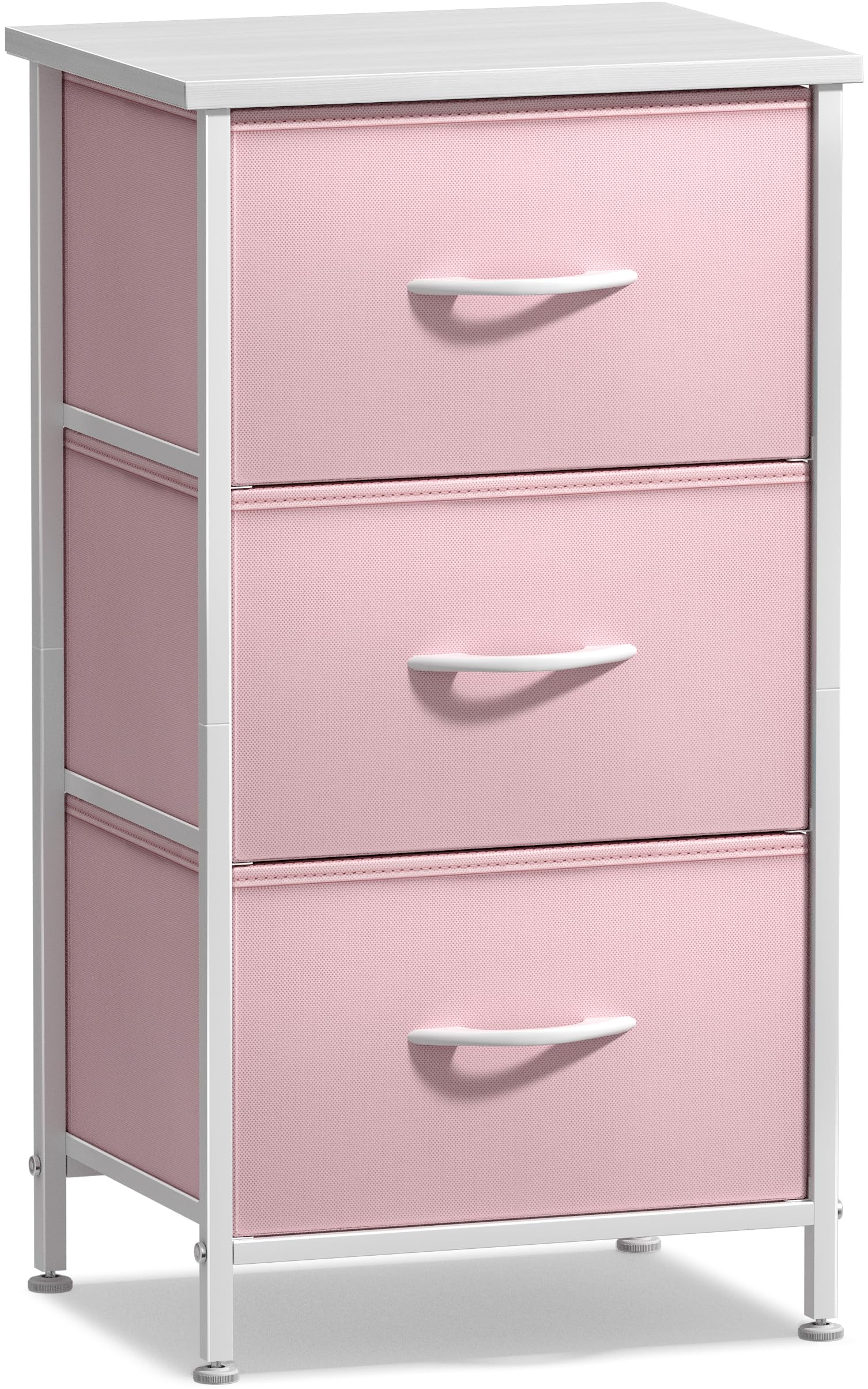 Sorbus nightstand fabric bins promote kid-friendly organization.