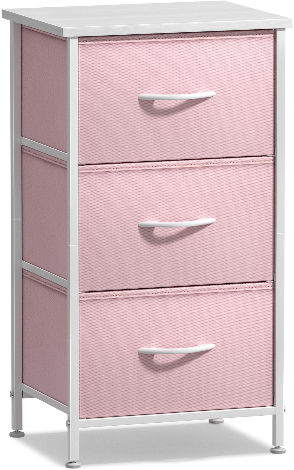 Sorbus nightstand fabric bins promote kid-friendly organization.