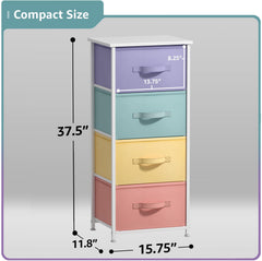 Sorbus nightstand pastel purple drawer set enhances kid-friendly room organization.