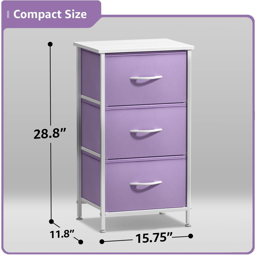 Sorbus nightstand soft fabric drawers offering quiet, easy-access storage.