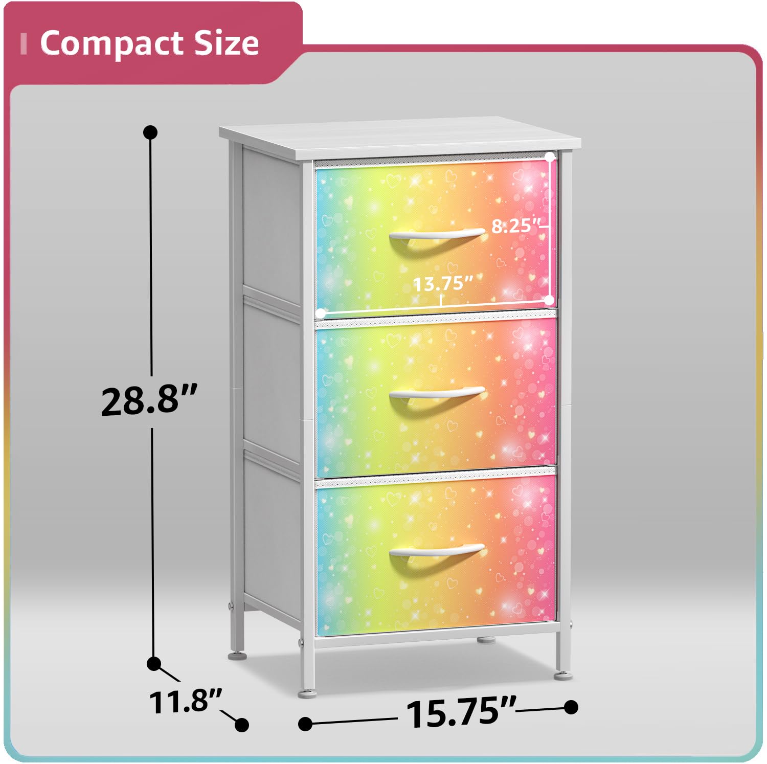 Sorbus nightstand steel frame provides sturdy bedside organization