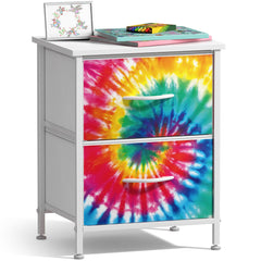 Sorbus two-drawer nightstand beside bed for quick access to toys and clothes