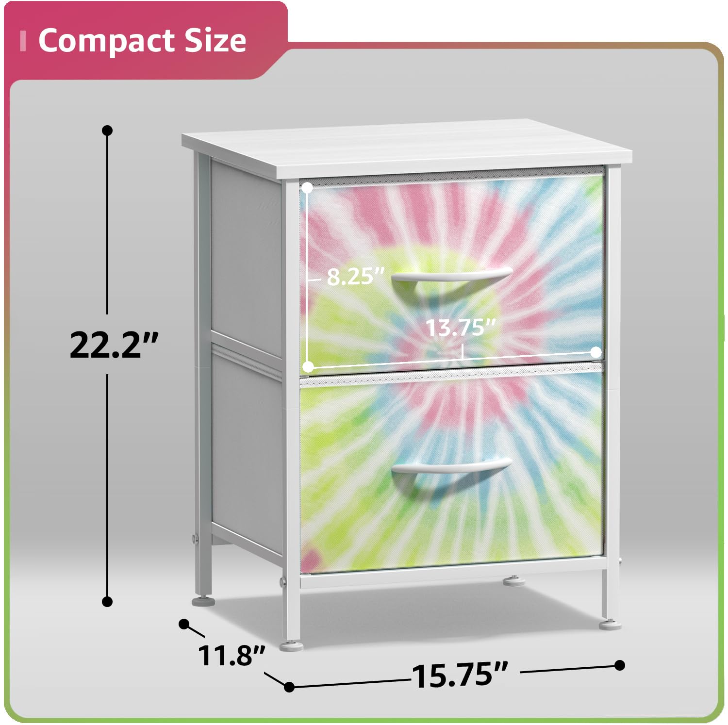 Sorbus nightstand wood top provides a smooth surface for lamps and clocks.