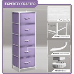 Sorbus soft fabric drawers with reinforced base for quiet, smooth opening.