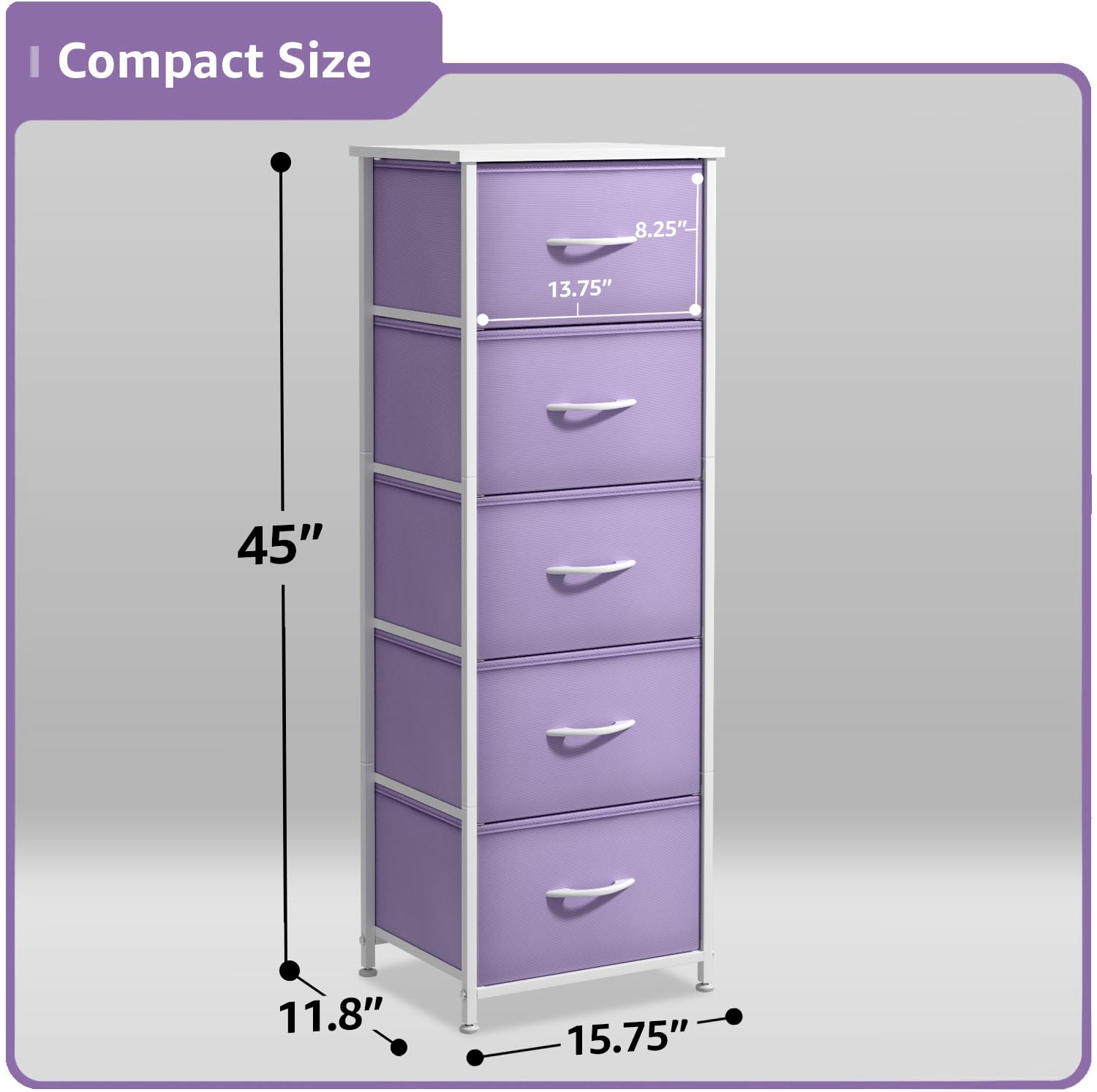 Sorbus steel frame provides sturdy support for tall storage in small spaces.