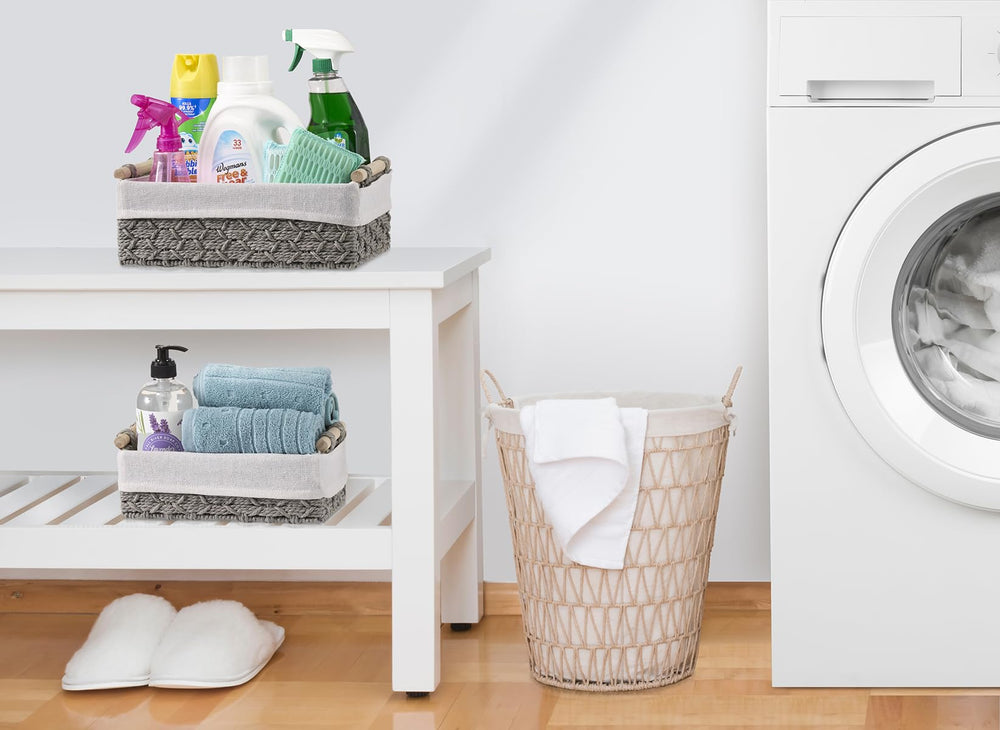 Sorbus changing-station basket offers compact organization for diapers and wipes